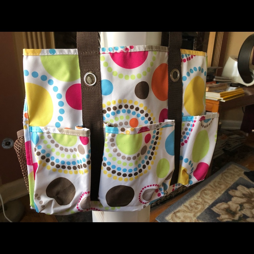 Tote bag - 7 pockets -all over circle design